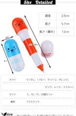 Azrte (Azurte) BALLPOINT PEN INTERESTING PEN EXPANSION TYPE The capsule is cute Facial expressions, face entertainment A set of 2475 pens for growing children