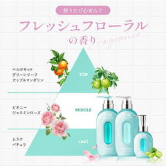 [Japanese Shampoo and Conditioner] O/NE aminoRESQ Moist Gel Shampoo 400mL   Moist Treatment 400g (set) Amino acid damage repair dense foam fresh floral scent