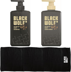 [Japanese Shampoo and Conditioner] BLACK WOLF Rumoured black shampoo: Contains hematin (hair repair ingredient) Black Wolf Volume Up Scalp Shampoo   Conditioner + Scalp Essence (Sample) Included Limited Edition 3 Pieces Assorted