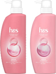 [Japanese Shampoo and Conditioner] Set of 2 h s Repair Shampoo/Conditioner Pump 350mL+350g