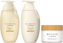 [Japanese Shampoo and Conditioner] 3-piece set Wa no Mi by Hair Recipe Saratsuya Shampoo Treatment/Treatment Hair Mask Jar 350ml+350g+170g