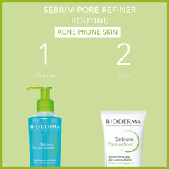 Genuine Bioderma Sebium skin refiner 30mL gel cream FOR SENSITIVE OILY MIXED SKIN color-free alcohol-free paraben-free