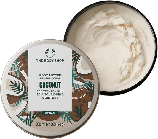 The Body Shop Body Butter, Coconut 6.8 fl oz (200 ml), Genuine Renewal Product