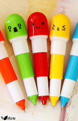 Azrte (Azurte) BALLPOINT PEN INTERESTING PEN EXPANSION TYPE The capsule is cute Facial expressions, face entertainment A set of 2475 pens for growing children