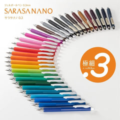 Zebra gel ballpoint pen Sarasano 0.3mm black red blue 3 color set JJH72-3C-AZ