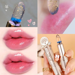 Flower Jelly Lipstick Set Temperature Change Moisturizer Long-term Nutritious Balm Magic Color Change Lip Gloss #01 Blue Wizard