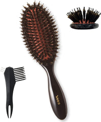 Beth (Made in Japan) Made by a Long-established Commercial Manufacturer Hairdresser's Finishing Cushion Brush Pig Hair/Tip Nylon Hair Mix Flocking VESS (Brush Cleaner Included)