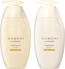 [Japanese Shampoo and Conditioner] Wa no Mi by Hair Recipe Saratsuya Shampoo/Treatment for damaged hair, pump 350mL+350g