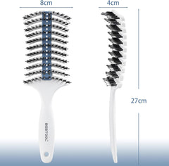 BESTOOL Hair Brush, Pig Bristle, Paddle Brush, Comb, Men's, Women's, Children, Hair Care, Comb, Scalp Massage, Smooth, Popular, Glossy Hair, Tangle-Free, Improve Hair Quality