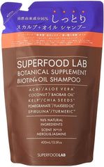 [Japanese Shampoo and Conditioner] SUPERFOOD LAB 95% Natural Ingredients Scalp Oil Moist Shampoo Treatment Refill Set 400ml each 400g Refill Large Capacity Set Scalp Scalp Care Moist Damage Care Hair Care Soft Volume Neroli Jasmine Nice Smell Aroma