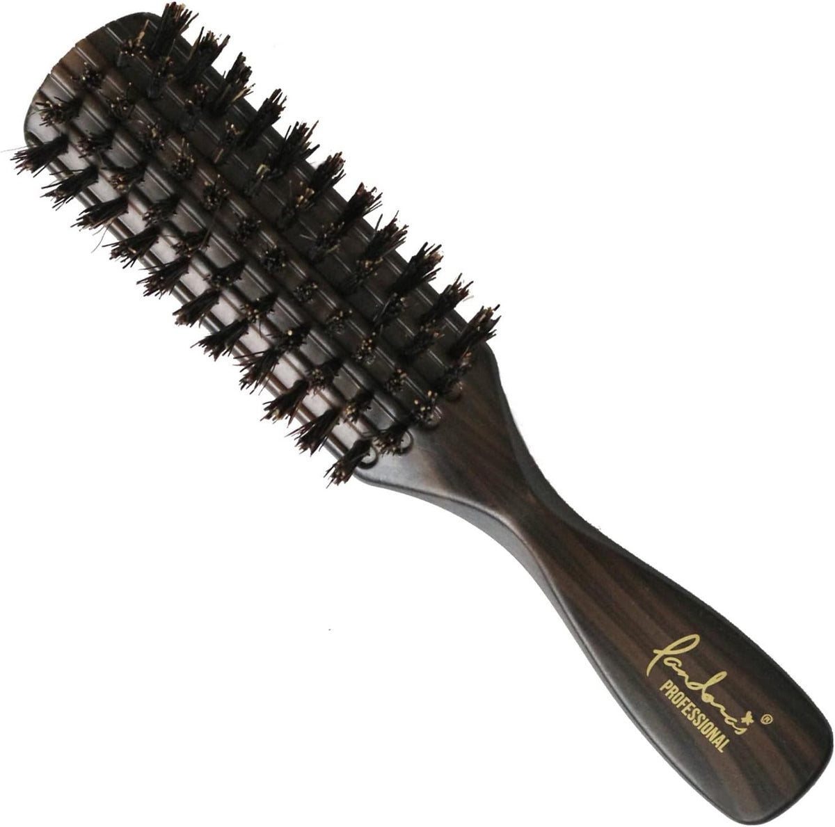 Kinugawa Company 1740A Hair Brush, Natural Bristle, Boar Bristle Brush, Static Electricity, Hair Damage-Resistant, Easy to Catching Fan Type, Hair Plant, Wood Grain Handle, 6 Lines, L Size