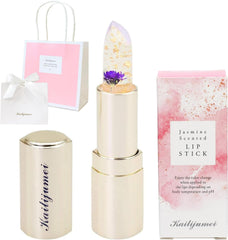 np Name engraving/wrapping available Kailijumei Flower Lip Tient Genuine Lip Magic color Lipstick with gold powder Flower Lip Lip Balm Lipstick (02.With wrapping, Orange)