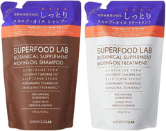 [Japanese Shampoo and Conditioner] SUPERFOOD LAB 95% Natural Ingredients Scalp Oil Moist Shampoo Treatment Refill Set 400ml each 400g Refill Large Capacity Set Scalp Scalp Care Moist Damage Care Hair Care Soft Volume Neroli Jasmine Nice Smell Aroma