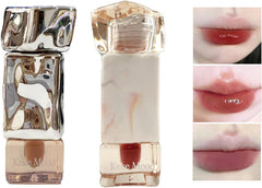 New Baroque Irregular Marble Mirror Ice Cube Lip Glaze, Milk Coffee Soft Mist Ice Cube Lip Glaze, Lipstick Lip Glaze, Lip Gloss, Lip Mud Lip Gloss-04# Wart Fuso