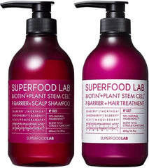 [Japanese Shampoo and Conditioner] 95% naturally derived ingredients SUPERFOOD LAB UV Rays P Barrier Refreshing Shampoo   Treatment Body Set (480ml   480g) SUPERFOOD LAB Non-silicon Non-paraben Biotin Moisturizing Additive-free Pollen SFL