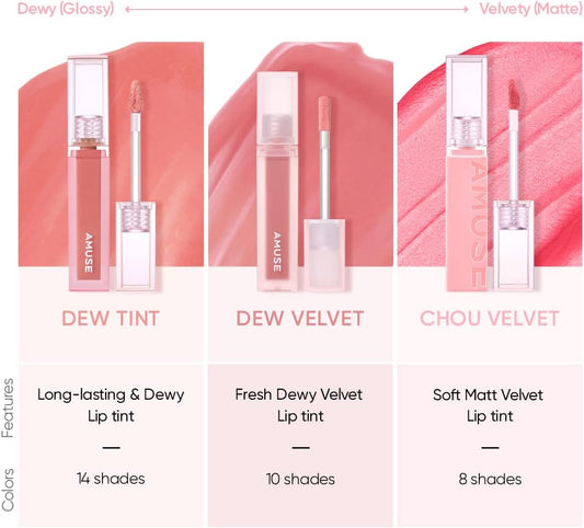 AMUSE Official DEW TINT / Genuine Product Amuse / Korean Cosmetics / Lip Tint / Lip / Lipstick / Lip Gloss / Makeup / Vegan... (DEW TINT 06 Fig Dew)