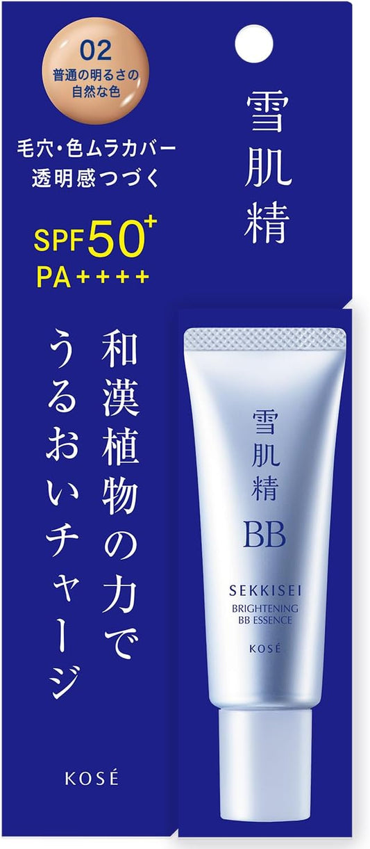 Sekkisei Bright BB Essence 02 Natural color with normal brightness 30g BB cream Foundation Makeup base Serum Emulsion Sunscreen