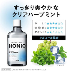 NONIO (Nonio) Drugs MOUSEWASH CLEAR HERB MINT MOUTH WASHING LIQUID Sterilization of bacteria causing bad breath (alcohol compounding) Includes 600ml + 80ml mini rinse