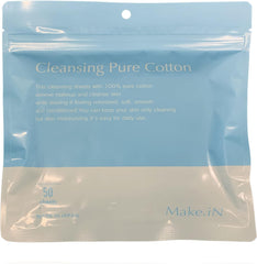 Make.iN Cleansing Pure Cotton 50 Pieces Large Capacity CICA Human Stem Collagen Moisturizing (1)