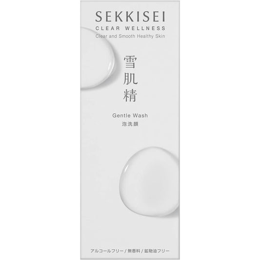 Sekkisei Clear Wellness Gentle Wash Facial Cleansing Foam 160mL Fluffy Meringue-like Foam For Sensitive Skin Pore Foam Facial Cleanser Unscented 1 piece