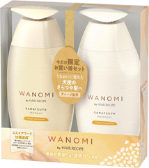 [Japanese Shampoo and Conditioner] Wa no Mi by Hair Recipe Saratsuya Shampoo/Treatment for damaged hair, pump 350mL+350g