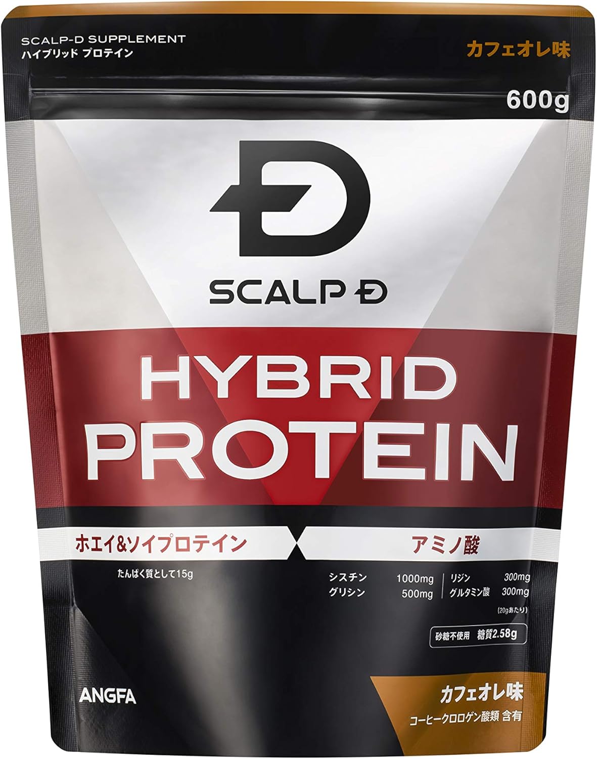 ANGFA Scalp D Supplement hybrid protein whey protein soy protein saw palm tree 600g of tonkat alicystine (cafe au lait flavor)