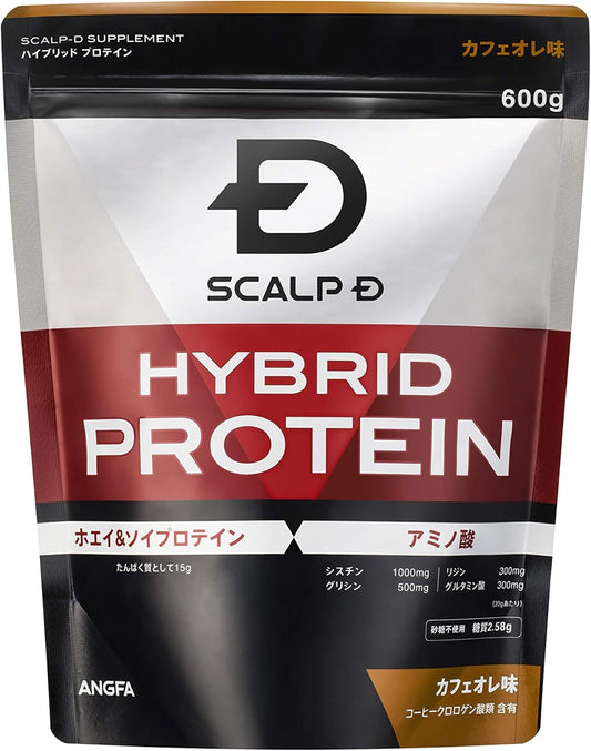 ANGFA Scalp D Supplement hybrid protein whey protein soy protein saw palm tree 600g of tonkat alicystine (cafe au lait flavor)