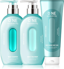 [Japanese Shampoo and Conditioner] O/NE aminoRESQ Moist Gel Shampoo 400mL   Moist Treatment 400g (set) Amino acid damage repair dense foam fresh floral scent