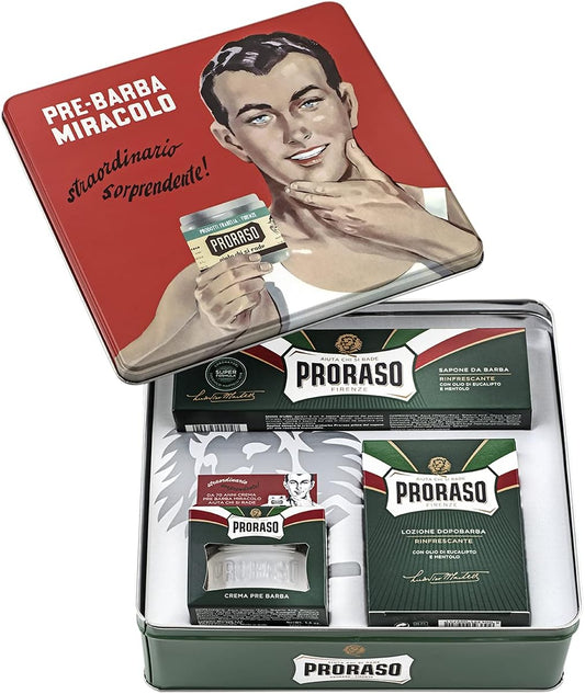 PRORASO (Poloraso) vintage selection genoshaving gift set shaving kit Italian three-piece assortment