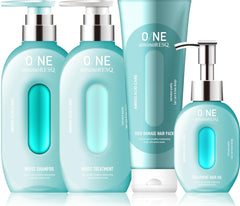 [Japanese Shampoo and Conditioner] O/NE aminoRESQ Moist Gel Shampoo 400mL   Moist Treatment 400g (set) Amino acid damage repair dense foam fresh floral scent