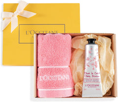 L'OCCITANE Cherry Blossom hand cream Towel included gift set Gift Birthday popular woman farewell for men Present Mother's Day