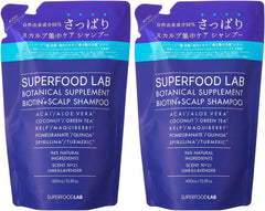 [Japanese Shampoo and Conditioner] 96% Naturally Derived Ingredients SUPERFOOD LAB Scalp Essence Refreshing Shampoo   Treatment Body Set (480ml   480g) SUPERFOOD LAB Non-silicon, Non-parapene, Contains biotin, Additive-free SFL