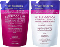 [Japanese Shampoo and Conditioner] 95% naturally derived ingredients SUPERFOOD LAB UV Rays P Barrier Refreshing Shampoo   Treatment Body Set (480ml   480g) SUPERFOOD LAB Non-silicon Non-paraben Biotin Moisturizing Additive-free Pollen SFL