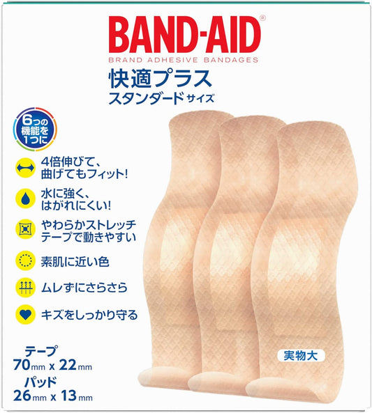 BAND-AID (BAND-AID) EMERGENCY ADHESIVE PLASTER Comfortable Plus Standard 100 sheets Single item