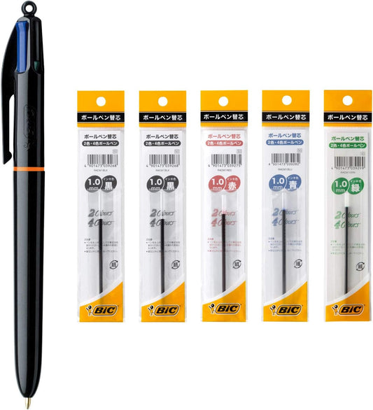 Bic Ballpoint Pen 4-Color Ballpoint Pen Multicolor PRO 1.0mm Black REPLACEMENT CORE SET 4CPRO-RF5