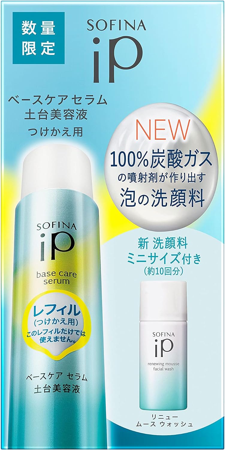 Sofina iP Base Care Serum <Base Serum> Refill + Renew Mousse Wash 30g Mini Limited Set