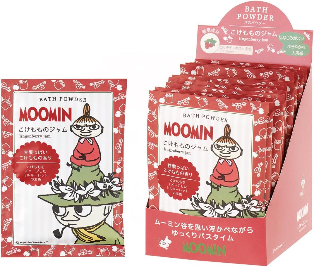 35g Moomin Bath Powder (Mokemono Jam) 12pcs (white turbidity type bath fee) Made in Japan Sweet and sour moss scent moomin)