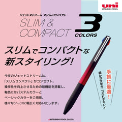 Mitsubishi Pencil 3-Color Ballpoint Pen Jetstream Slim Compact 0.5 Black easy to write about SXE3JSS05.24