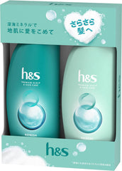 [Japanese Shampoo and Conditioner] Set of 2 h s Repair Shampoo/Conditioner Pump 350mL+350g