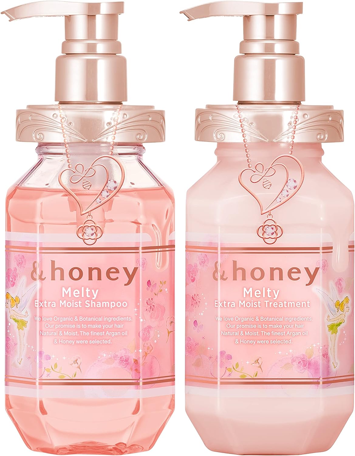 [Japanese Shampoo and Conditioner] Limited Tinker Bell Design  honey Melty Extra Moist Shampoo Treatment Set