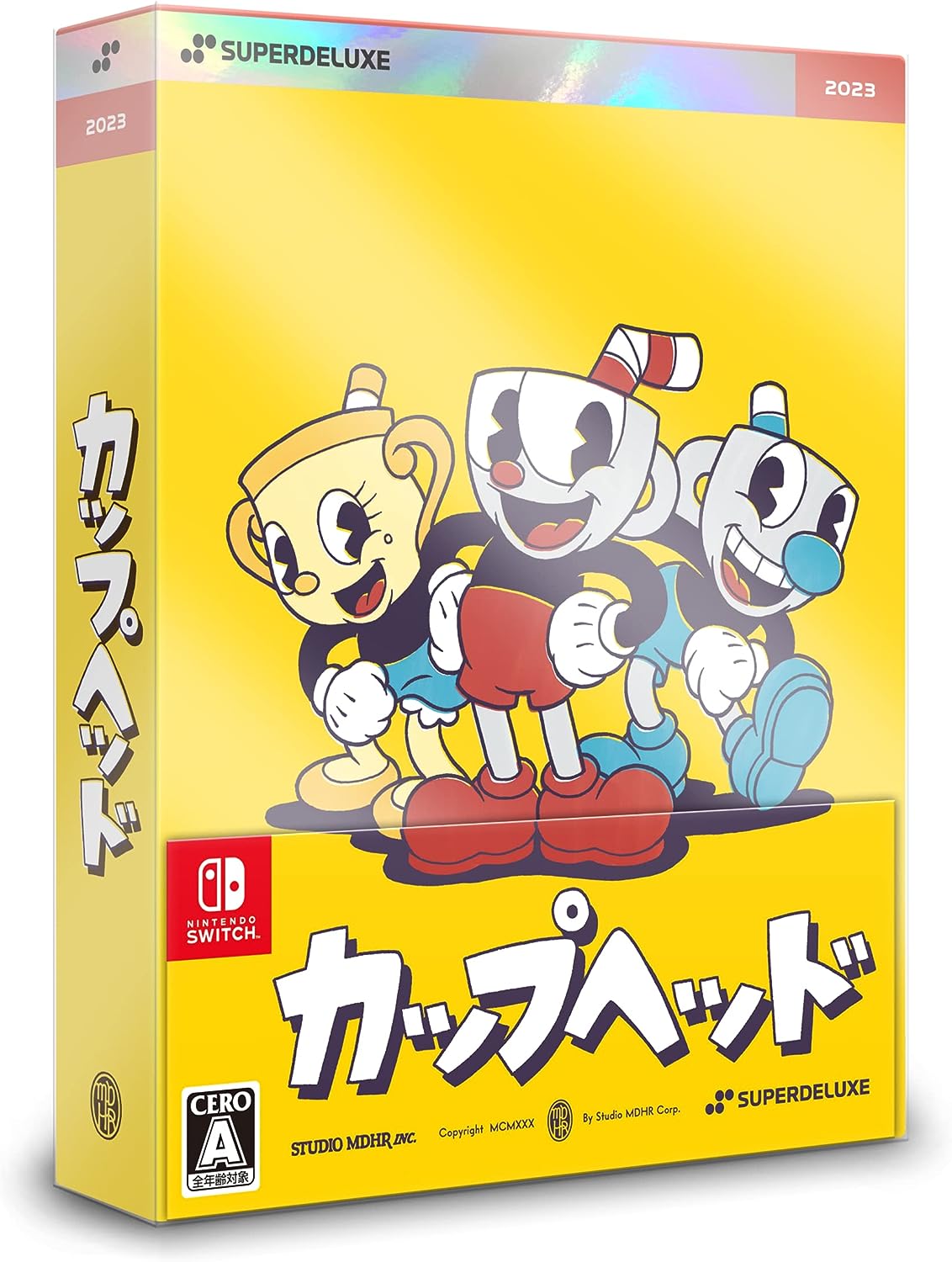 [Japanese Nintendo Switch] Cuphead -Switch 特典PrivilegeスタイルRetro style sticker set, DL code (The Delicious Last Course original soundtrack), gorgeous reversible jacket included