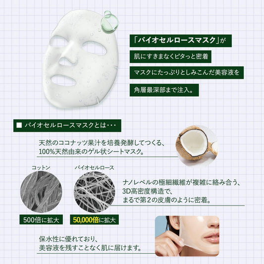 KOSE Clear Turn Biotune Biocellulose Mask (Balanced Type) Face Pack 1 serving Contains skin-beautifying culture extract