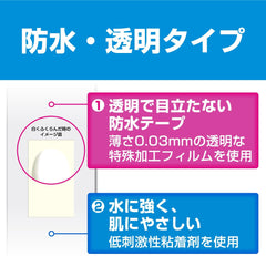 NICHIBAN HOUSEHOLD WOUND PAD Care Leave, healing power Waterproof Type M Size 25 mm × 70 mm CNB12M Hydrocolloid adhesive plaster Transparent