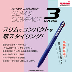 Mitsubishi Pencil 3-Color Ballpoint Pen Jetstream Slim Compact 0.5 Black easy to write about SXE3JSS05.24