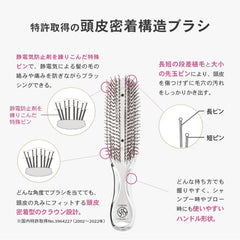 S HEART S Heart S Scalp Brush, Straight Hair, Unisex, Chrome, Anti-Static, Includes Beauty Book