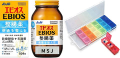 Includes pill case containing 1 week's worth of tablets Ebios intestinal medicine 504 Tablets Gastrointestinal Medicine intestinal medicine Lactobacillus intestinal medicine Large capacity trial MSJ original free gift included