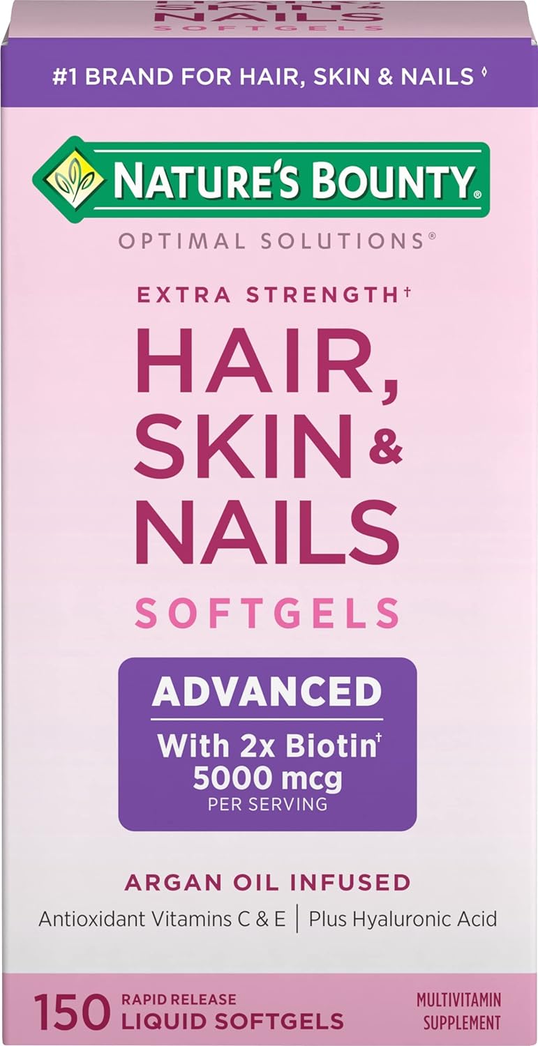 [Japanese Sports Supplements] Hair Skin Nails Argan Oil Infused, 5000 mcg of Biotin, 150 Rapid Release Liquid Softgels