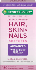[Japanese Sports Supplements] Hair Skin Nails Argan Oil Infused, 5000 mcg of Biotin, 150 Rapid Release Liquid Softgels