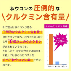 VIP Autumn Turmeric Concentrated Extract Grain (90 grains/approximately 1 month) Turmeric Cumin 14,400 mg GMP Certified Supplement  No sweeteners, preservatives, thickeners, emulsifiers, etc  Limited to Amazon.co.jp made in Japan supplement