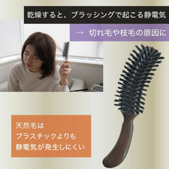 BETH EXC12 (Made in Japan) Made by a Long-established Commercial Manufacturer 100% Natural Hair (Pig Hair/Boar Hair Mix) Brush (S Type Pig/Boar Hair Mix)